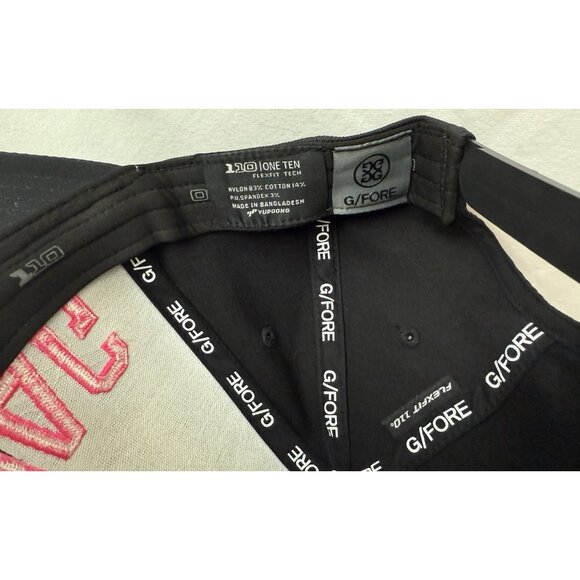 SWAG G/FORE FLEXFIT 110 Hat Cap Pink On Black Embroidered Snapback Adjustable - Picture 8 of 9